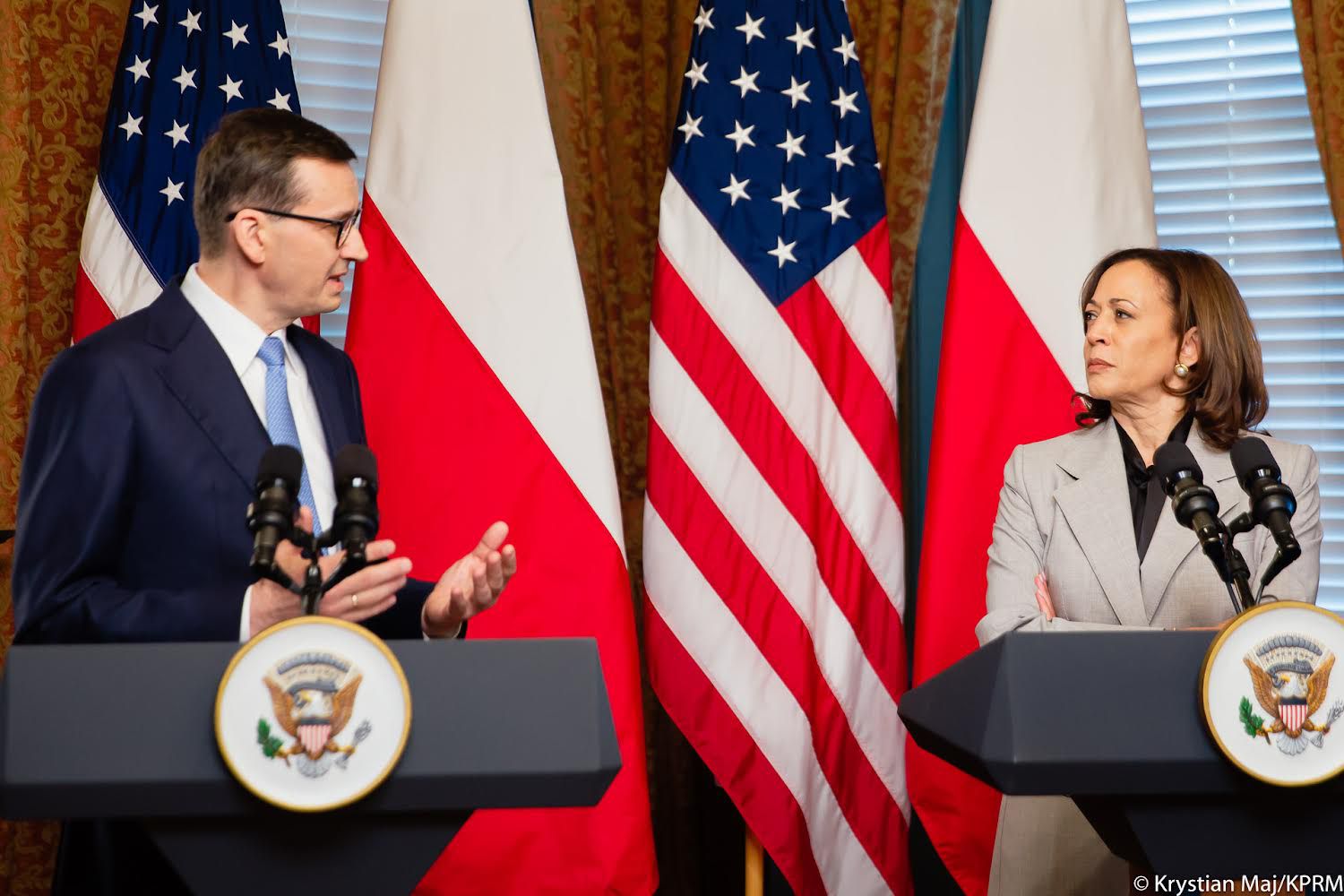 Kamala Harris and Mateusz Morawiecki. Picture by the Chancellery of the Prime Minister.
