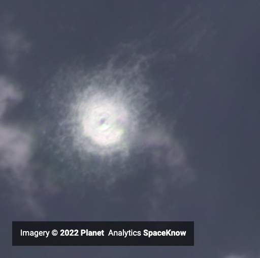 Satellite image of escaping gas from the destroyed Nord Stream 1 and 2. Picture by SpaceKnow