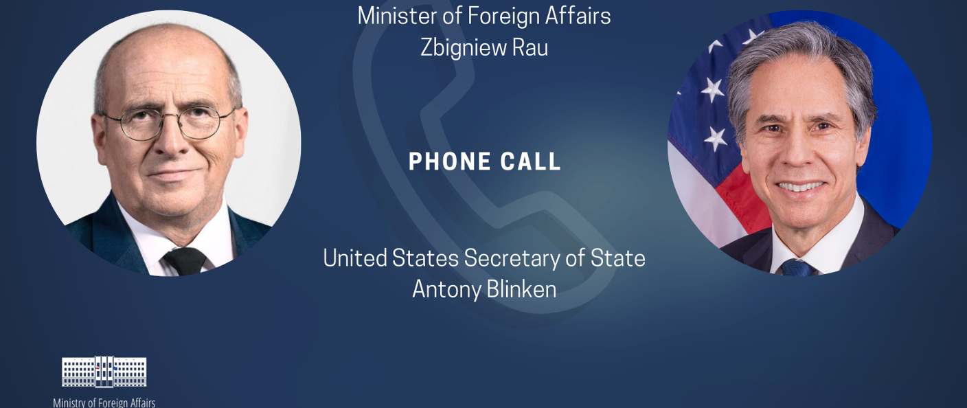 Zbigniew Rau and Antony Blinken phone call. Photo: Polish Ministry of Foreign Affairs