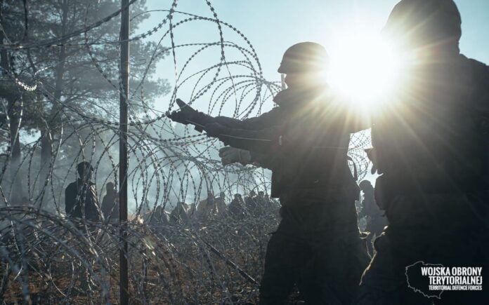 Migration crisis on the Polish-Belarusian border. Operation Strong Support. Picture by Territorial Defense Forces.