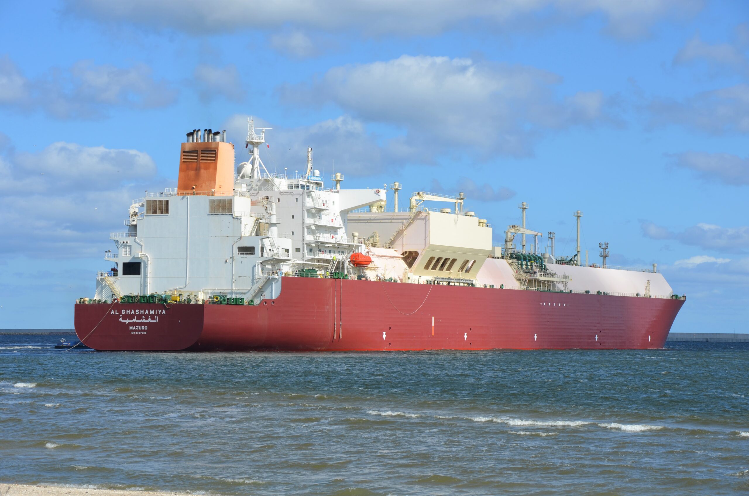A gas carrier at an LNG terminal. Picture by Polish LNG