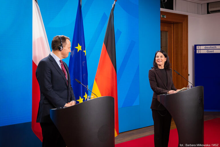 Annalena Baerbock and Radosław Sikorski. Picture by MFA.