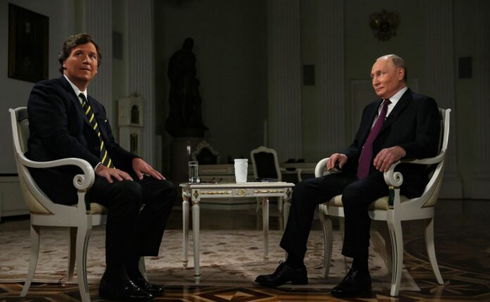 Tucker Carlson and Vladimir Putin. Picture by Kremlin.ru.