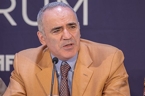 Garry Kasparov at the press conference of the 2018 Oslo Freedom Forum.