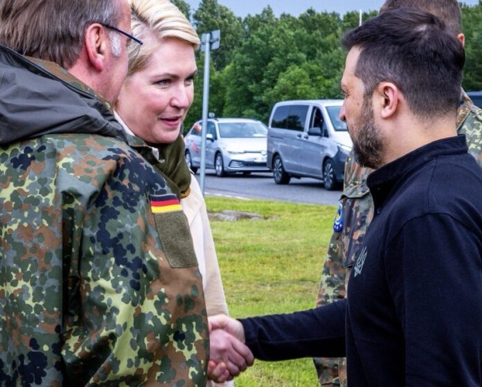 Manuela Schwesig and Volodymyr Zelensky. Picture by Twitter.