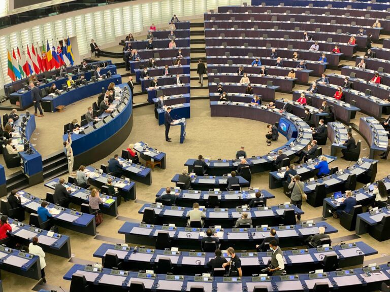 Mateusz Morawiecki in the European Parliament. Picture by Prime Minister's Office